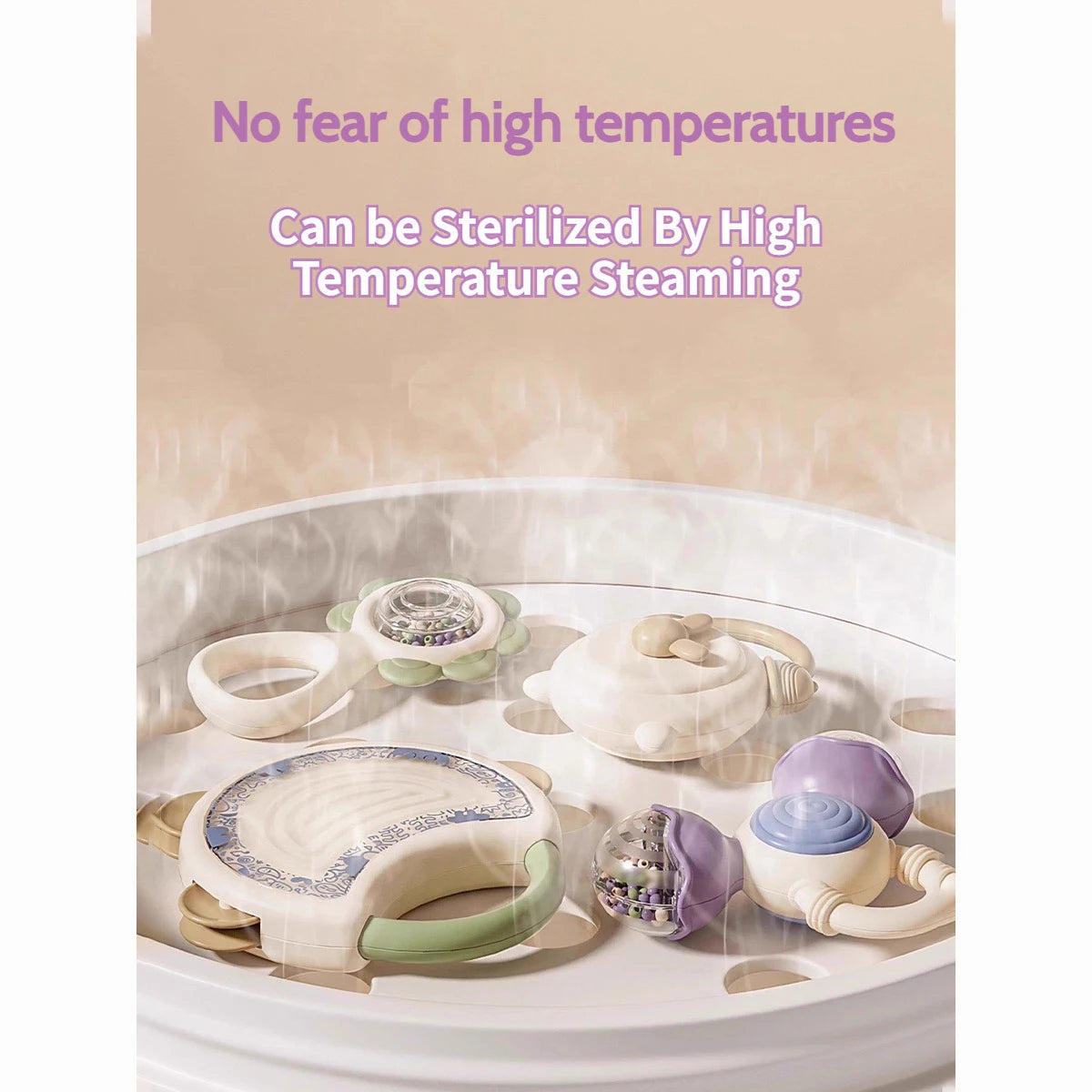 Baby Teething Toys 10Pc Hand-Held Toys Set Particle Feel Food-Grade Silicone Material Sensory Development Tray Toy Baby Gifts