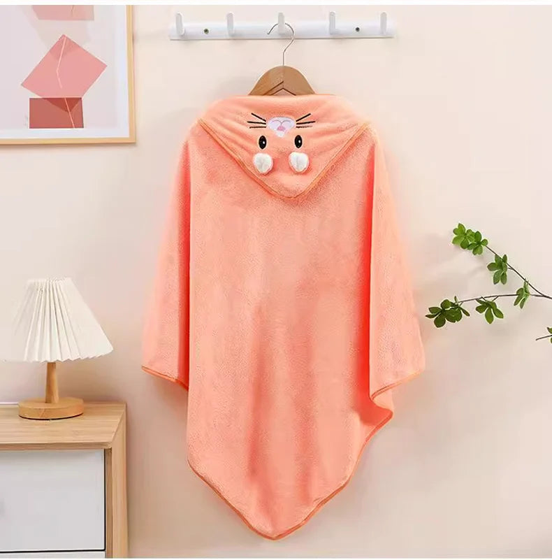 Cute Bath Towel for Baby Soft Absorbent Towel Newborn Swaddle Wrap Baby Blankets for Girls Boys