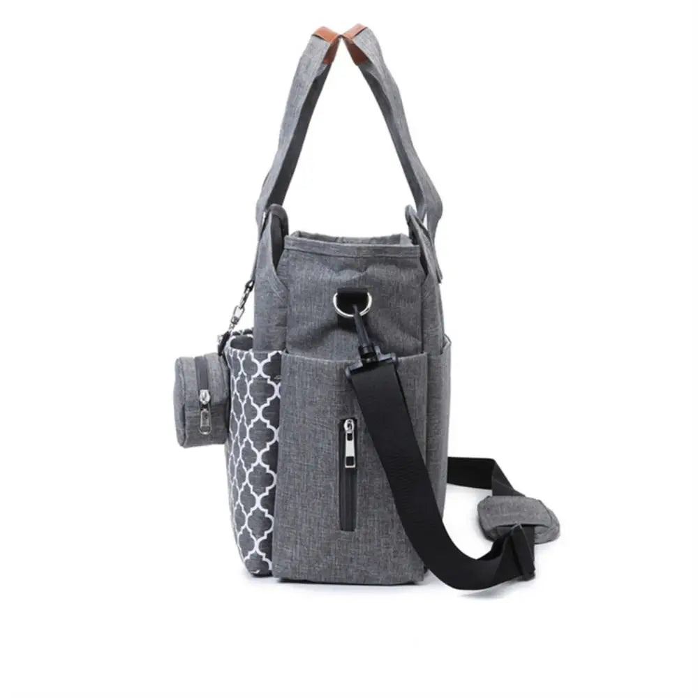 Large Capacity Baby Diaper Bag Multi-compartment Waterproof Mommy Bag Wear-resistant Adjustable Shoulder Strap Mom Handbag