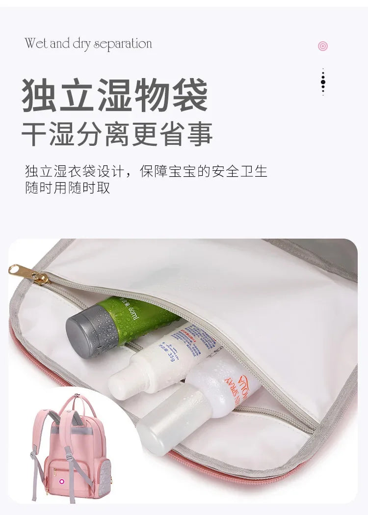 New Mommy Bag Handheld Multi Functional Maternity Child Bag Fashionable Embroidered Large Capacity Diaper Shoulder