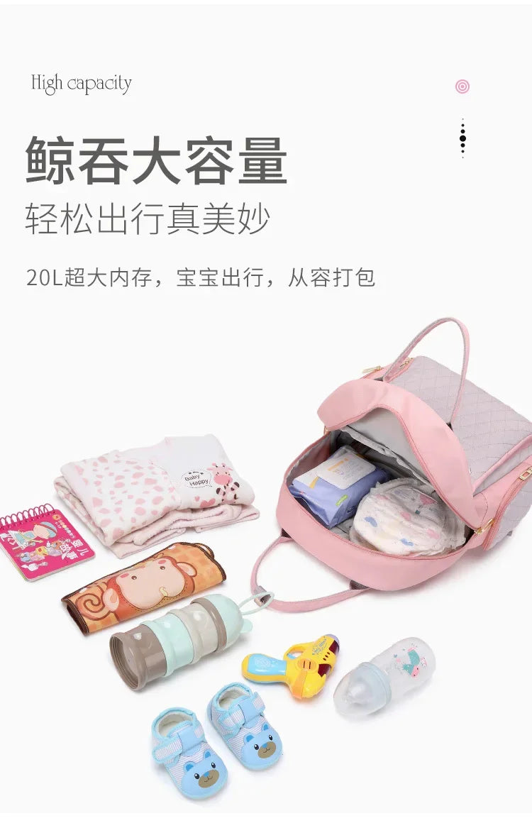 New Mommy Bag Handheld Multi Functional Maternity Child Bag Fashionable Embroidered Large Capacity Diaper Shoulder