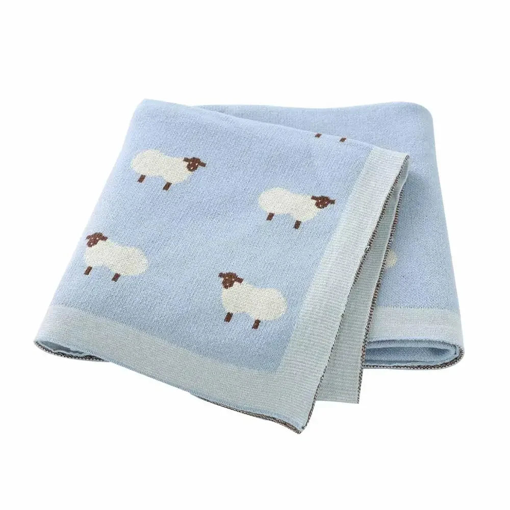Baby Blankets Newborn 100%Cotton Knitting Infant Boys Girls Swaddle Wrap Stroller Accessories 100*80cm Toddler Kids Throw Quilts