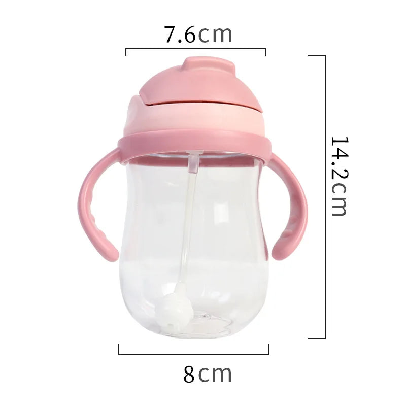 300ML Baby Bottle Baby Feeding Bottle with Handle Round Children's Water Bottle Controllable Water Flow Rate Milk Bottle