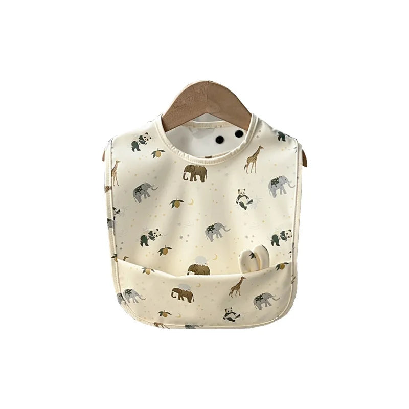 Waterproof Baby Bibs for Feeding Cute Cartoon Design Soft Burp Cloth & Drool Towel Adjustable for Toddlers Baby Accessories