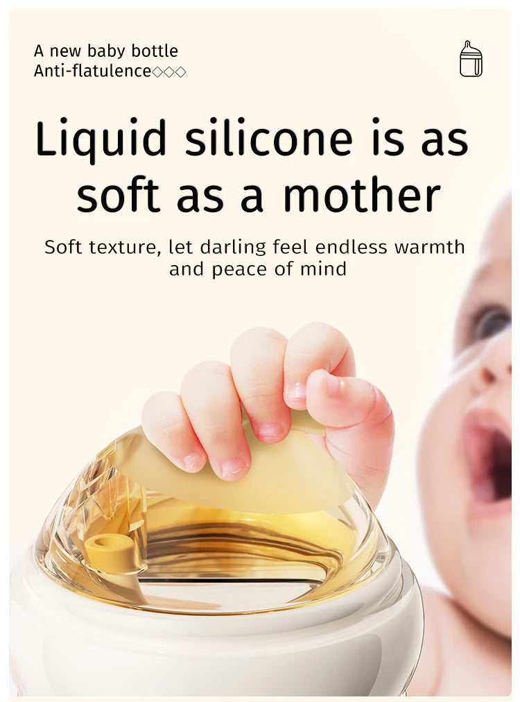 0-6 Months Newborn Baby Items Feeding Bottle Anti Bloating Anti Spitting Choking Bebe Glass Baby Bottles 80ML Silicone Nipple