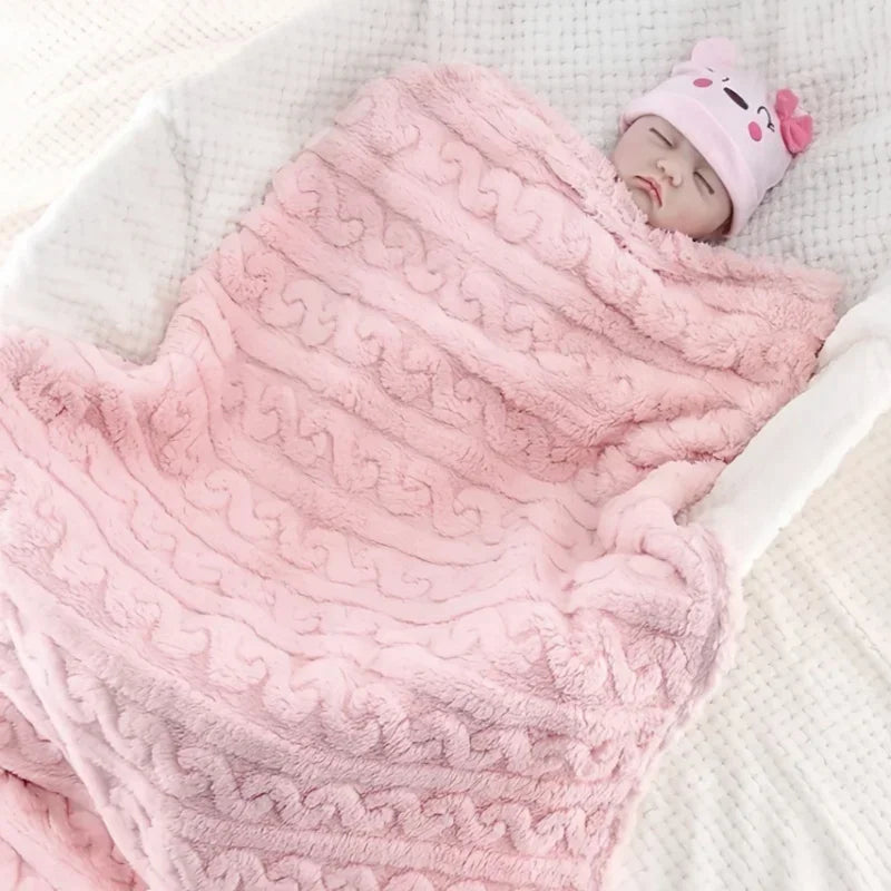 80*100cm Baby Blanket Super Soft Solid Color Taffeta Newborn Swaddle Blanket Warm Lightweight and Comfortable Children Blanket