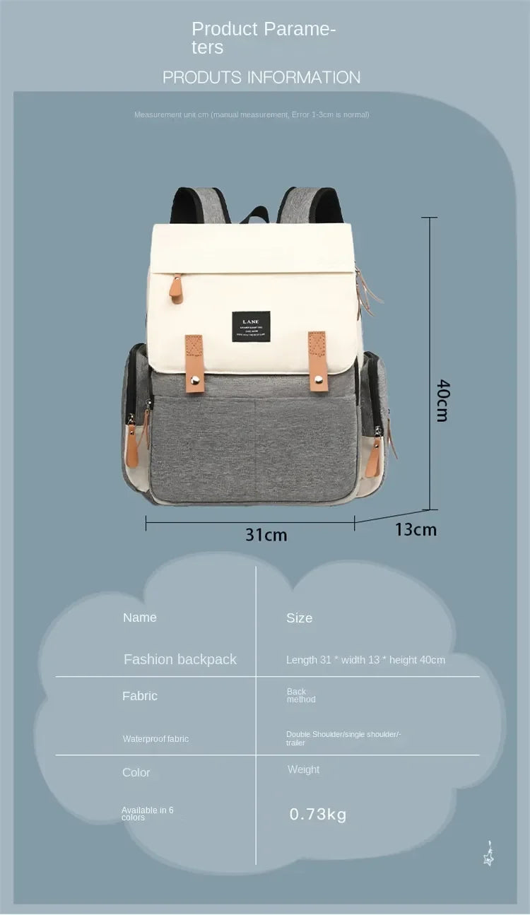 Baby Nappy Bag Mummy Diaper Bag Backpack Waterproof Storage Handbag Outdoor Travel Mommy Maternity Bag For Baby Stuff