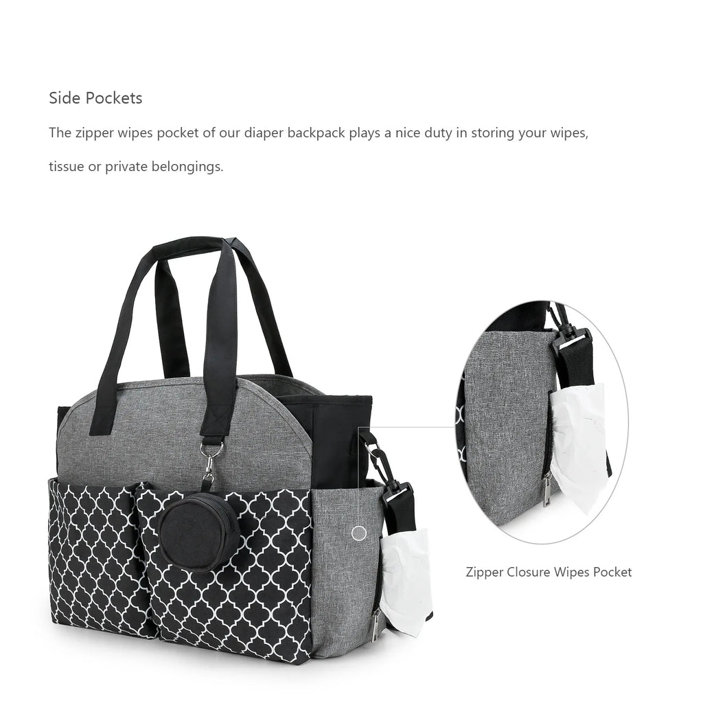 Diaper Bag Tote Baby Changing Bag with  Shoulder Strap Portable Waterproof and Large Capacity for Mom
