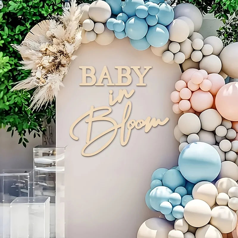 Baby in Bloom Wooden Sign Gender Reveal Party Decor Pregnancy Celebration Gift Nursery Wall Art Photo Prop for Baby Shower