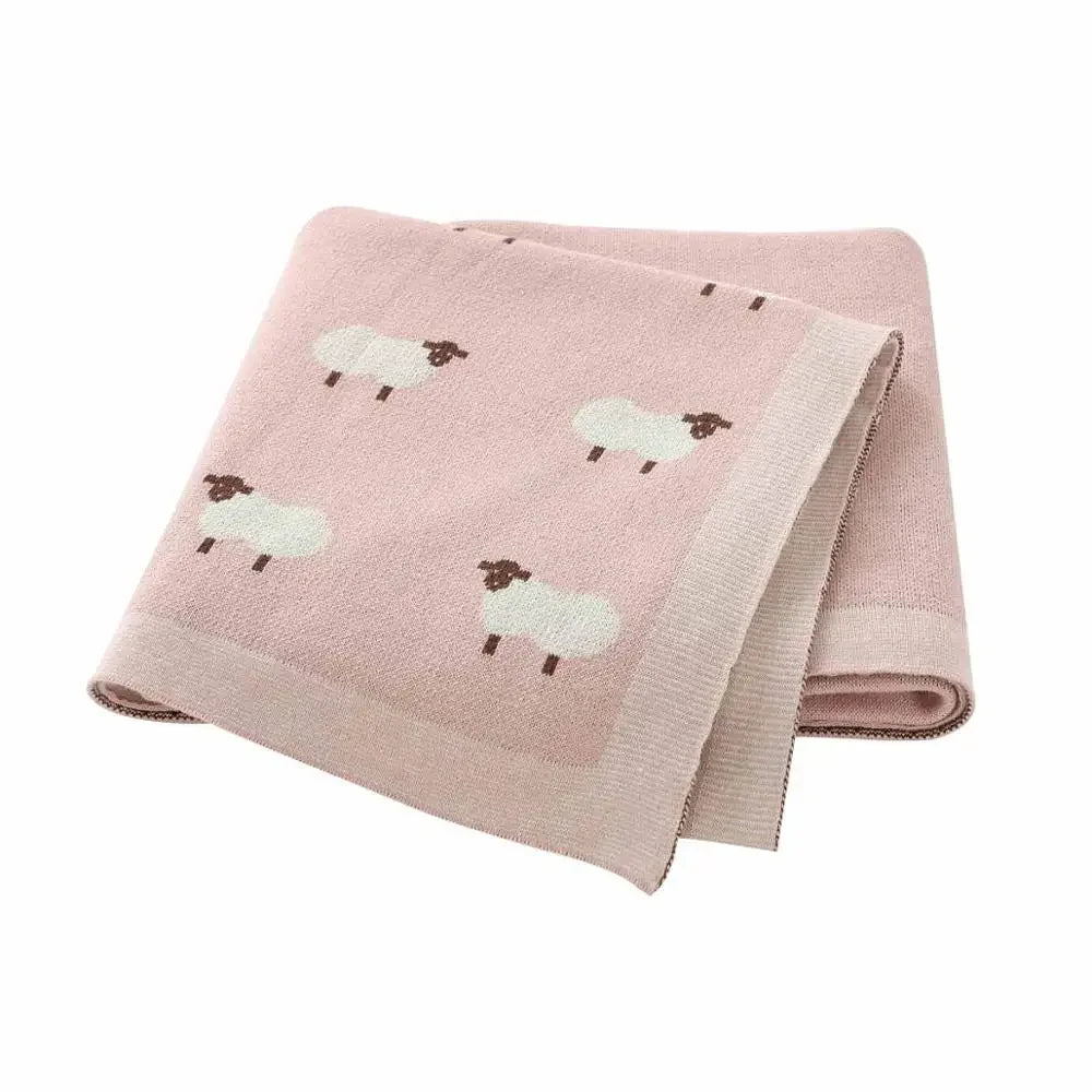 Baby Blankets Newborn 100%Cotton Knitting Infant Boys Girls Swaddle Wrap Stroller Accessories 100*80cm Toddler Kids Throw Quilts